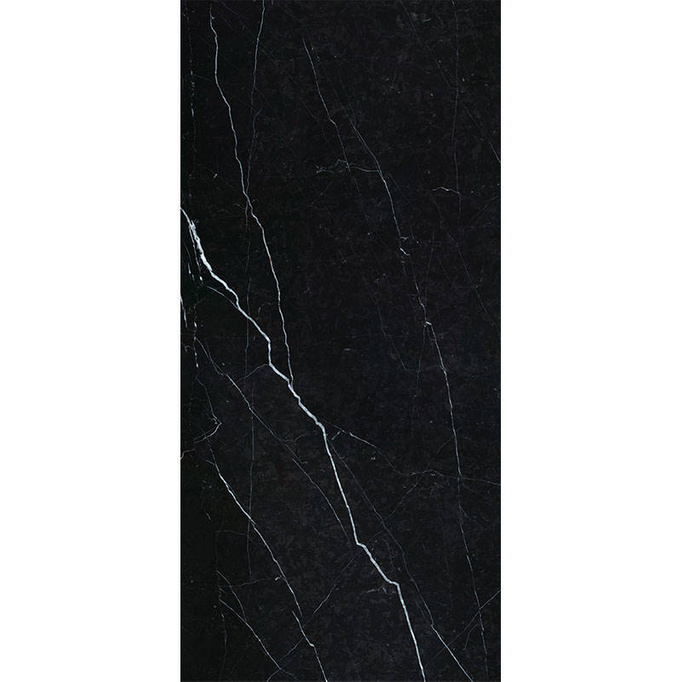 Velká formát dlaždice Wall-Pogowe Gloss 120x260 Imitace mramorového černého