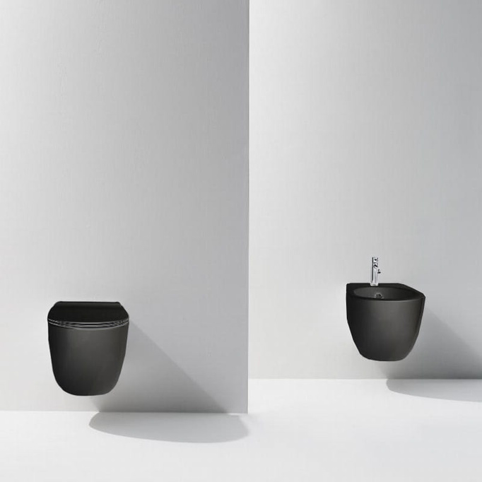 WC wiszące Simas Vignoni Rimless  Nero matt VI18 + Zestaw montażowy
