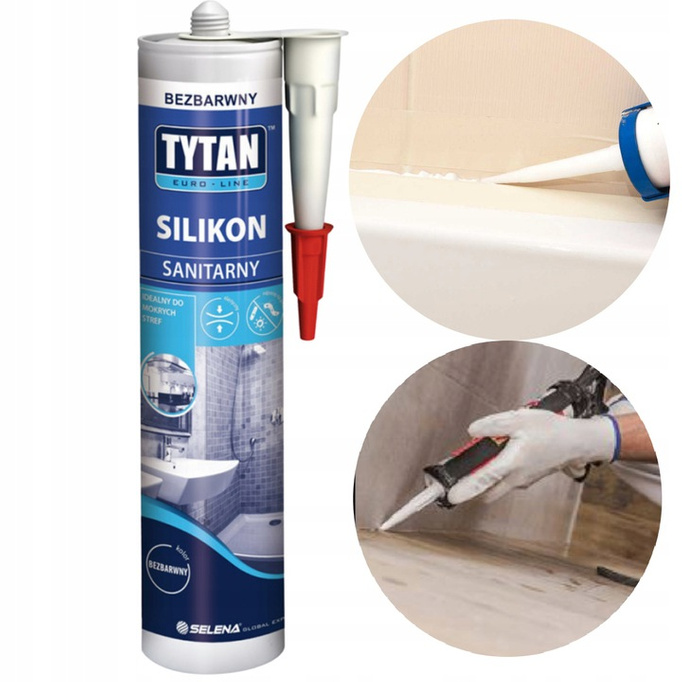 Silikon sanitarny bezbarwny EURO-LINE 280ml Tytan