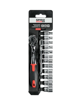 ZESTAW KLUCZY NASADOWYCH Z GRZECHOTKĄ 1/4" 14 SZT. CRV PRO-WK411