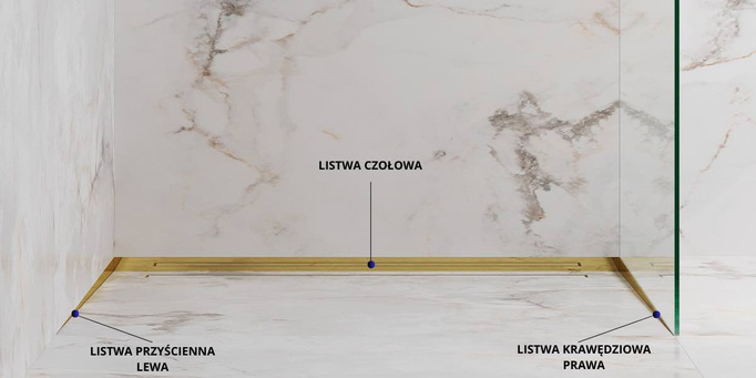 Listwa spadkowa krawędziowa, Lewa czarna matowa 180cm LSBL-0304