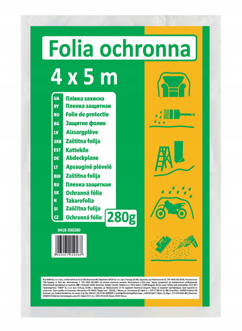 Folia malarska 280g  4x5m