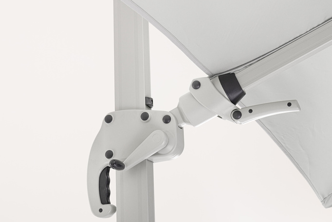 Parasol ogrodowy 3m x 3m BOLZANO Santorino aluminium szary