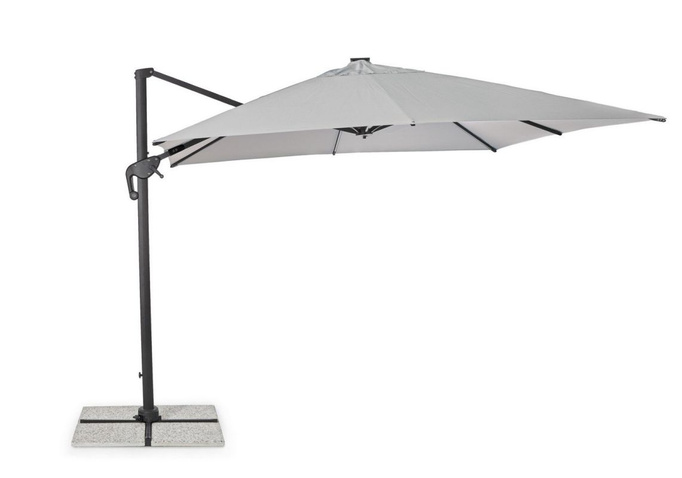 Parasol ogrodowy 3m x 3m BOLZANO Ibis LED jasny szary