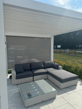 Zadaszenie Tarasowe PERARA 300X300CM Białe + Roleta biała 300cm EKSPOZYCJA - wyprzedaż ekspozycji