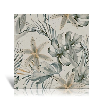 Płytka PGC Helsinki 1841 Blanco Decor Garden ścienno-podłogowa mat 100x100 motyw roślinny mix