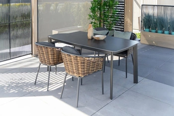 Zestaw jadalniany BOLZANO Allegro&Malpensa aluminium antracyt