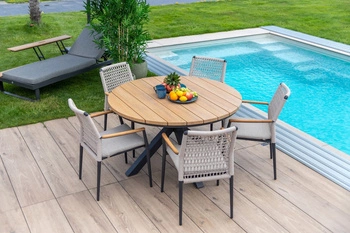 Zestaw ogrodowy Zefiro&Martaio 130 cm BOLZANO aluminum antracyt beż