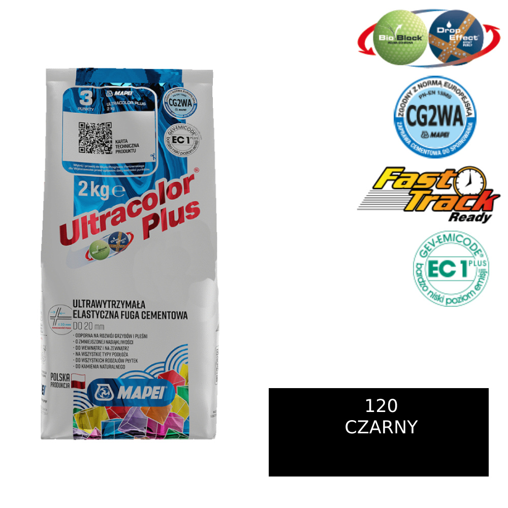 MAPEI ULTRACOLOR PLUS FUGA - 120 czarny 2kg - Kup teraz!