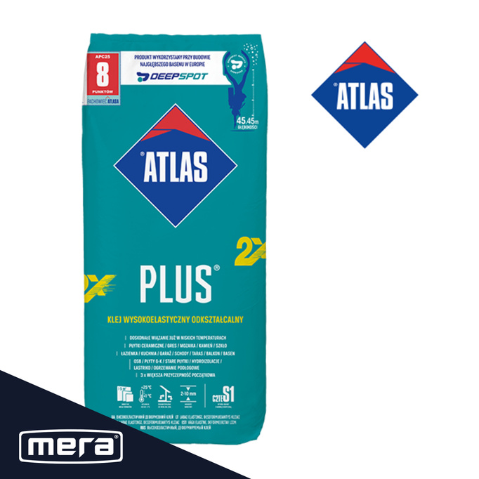 Atlas PLUS klej wysokoelastyczny odkształcalny 2-10 mm, C2TE S1 25kg